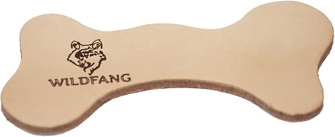 Wildfang® Leather Dog Toy, Large – Soft Dog Chew Toys for Gentle Chewers, Puppies, Senior or Older Dogs with Sensitive Teeth – Non-Toxic, Stuffless, 5mm Leather Bone for Dogs Over 33 lbs, Pack of 1
