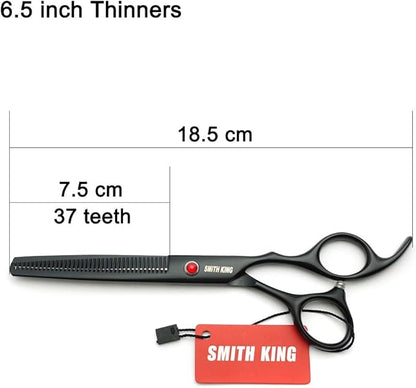 7.0in Professional Pet Grooming Scissors set,Straight & Thinning & Curved scissors 4pcs set for Dog grooming (Matt Black)
