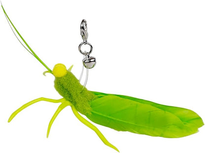 TTcat Feather Cat Toy Attachments,3 Pcs Simulation Insects Grasshopper Refills, Cat Toys Replacement Feathers for Cat Wand.