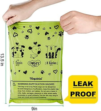 Dog Poop Bags Rolls: Leak-Proof Poo Bag with Dispenser – Large Unscented Poop Bags for Doggy Dogs (450 Count)- Green