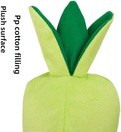 Plush Dog Toy, Carrot Squeaky Toy for All Breeds Pets, Green Polyester Blend, Large Size with Cute Design, Large&Small Interactive Pet Play Toy (Green, Large&Small)