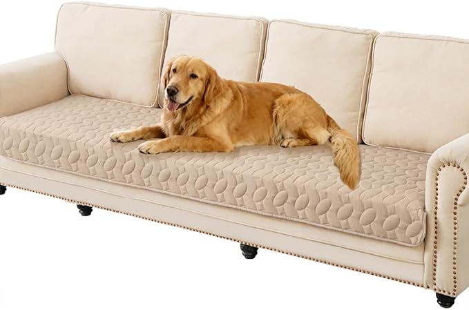 Ameritex Waterproof Pet Bed Cover Anti-Slip Dog Bed Blanket for Sofa and Furniture Waterproof New Pattern Design (Beige, 30x90 Inch (Pack of 1))