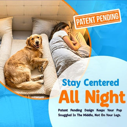 Does Your Dog Love You a Little Too Much at Night? Try Denmate:The First On-Bed Dog-Bed Designed to stabilize Nighttime Movement & Improve Dog & Owners Sleep. Machine Washable. Sleep Better Together