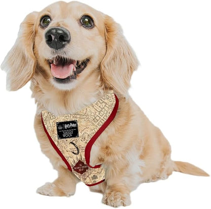 Sassy Woof Dog Adjustable Harness - Harry Potter™ Marauder's Map™ - XS, Breathable Mesh, No Pull Design with Two D-Rings, Perfect for Small Dogs and Puppies - Officially Licensed