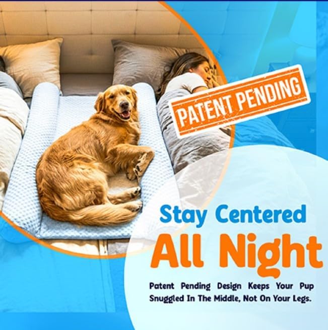 Does Your Dog Love You a Little Too Much at Night? Try Denmate:The First On-Bed Dog-Bed Designed to stabilize Nighttime Movement & Improve Dog & Owners Sleep. Machine Washable. Sleep Better Together