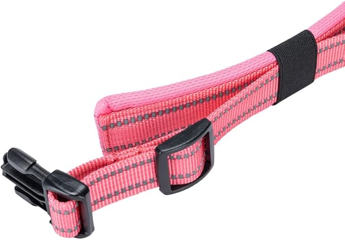 EXCELLENT ELITE SPANKER Reflective Dog Collar Classic Soft Padded Breathable Nylon Adjustable Pet Collar with Quick Release Buckle for Boy Girl Male Female Small Medium Large Dogs Training(Pink-XL)