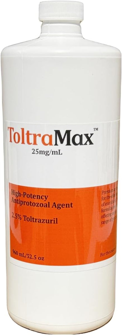 ToltraMax Toltrazuril 2.5% for Horses, Dogs, Cats, 960mL/32.4 Ounce, for Non-Food Chain Animals