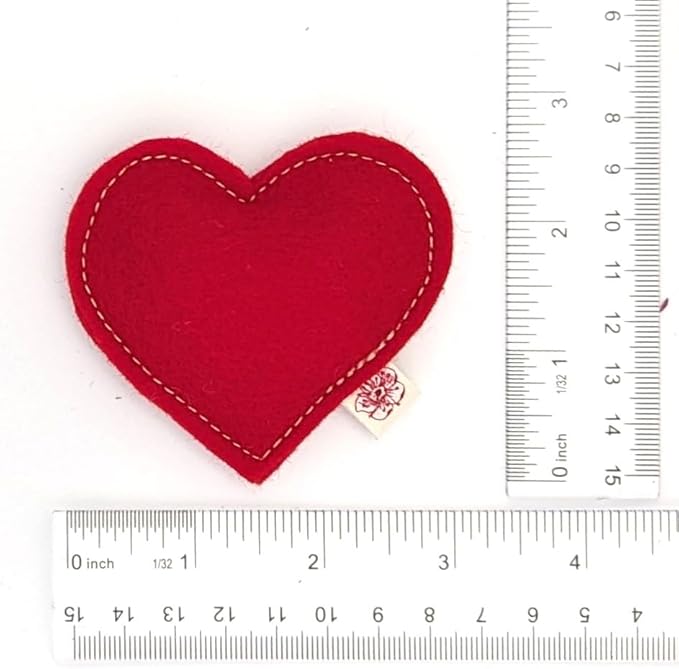 Catnip Toy – Heart Shape, Organic Catnip, 100% Wool Felt, Grown & Made in The USA - Red