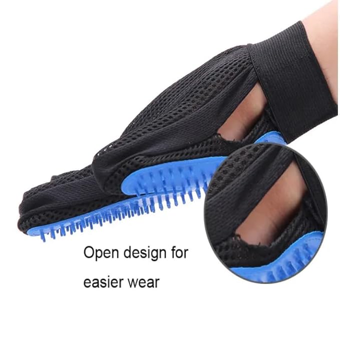 HOME LIFE | Pet Grooming | Gentle | Efficient Hair Fur Removal | Bath | Pet Glove Brush (Red - Right Hand Only)