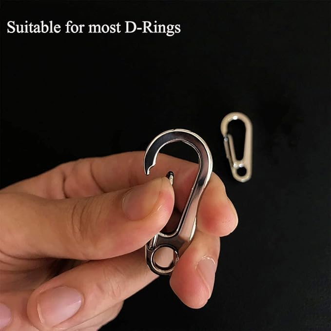 Dog Tag Clips / 2 Pack/Multiple Size 304 Stainless Steel Quick Clip with Rings/Easy Change Dog Cat ID Tag Holder for Small pet Collars and Harnesses.(2 Medium Silver)