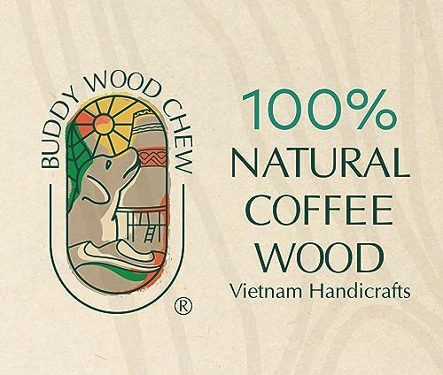Buddy Wood Chew - Coffee Wood Toys for Dog- Gorilla Chew, Natural Dog Bone Alternative, Durale, Long Lasting Wood Chew for Dogs… (L)