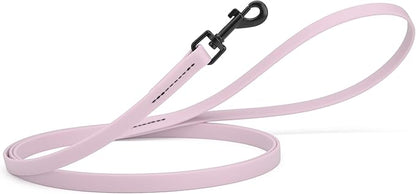 Dogline Biothane Waterproof Dog Leash Strong Coated Nylon Webbing with Black Hardware Odor-Proof Easy to Clean High Performance for Small or Large Dogs Made in USA 4 or 6 ft Lead, Pastel Purple