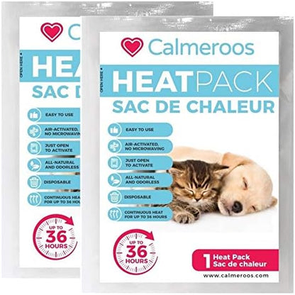 Calmeroos Plush Heartbeat Toys - Calming Separation Anxiety Relief Toys for Puppies and Kittens - Heartbeat Simulator in a Soft Comforting Pillow Pet Plush for Dogs and Cats (Orange Stripe)
