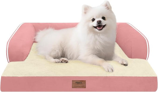 Small Dog Bed Orthopedic Washable Cat Bed Memory Foam Small Couch Sofa Indoor Comfy Pet Beds with Waterproof Removable Cover & Non-Slip Bottom