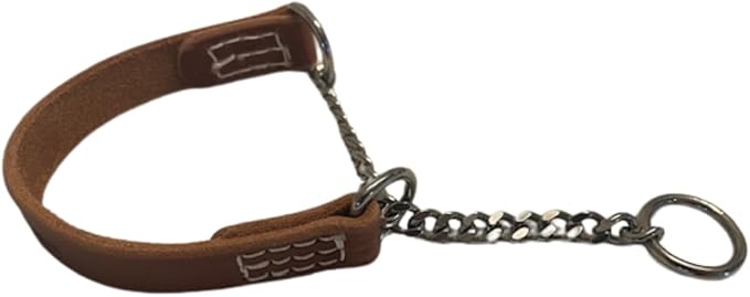 Joel Silverman - Alternative Training Collar (Small) - Gentle No-Pull Dog Collar - Leather & Chain Combo for Humane, Low-Neck Control - Trainer-Trusted Leather Dog Collar for All Breeds