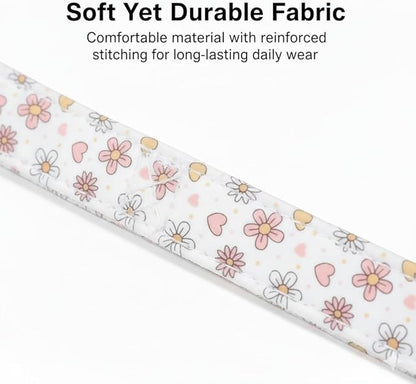 Dog Collar, Floral Dog Collar with Flower Daisy Pattern, Spring Summer Design for Small Medium Dogs, M