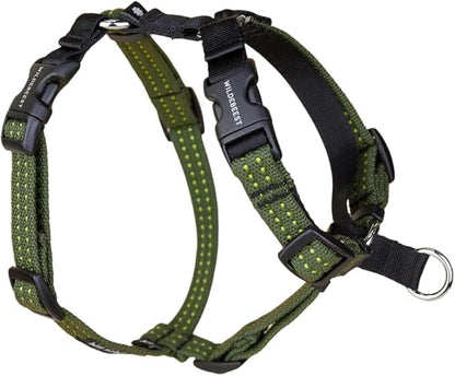 Wildebeest Valencia No Pull Dog Harness | Front and Back Leash Clips | Soft Padded Straps | Lightweight, Adjustable, Easy On/Off for Training and Dog Walking | Large Olive