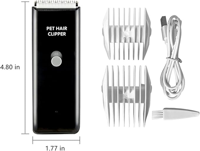 Tileon Dog Clippers,Quiet Washable USB Rechargeable Cordless Dog Grooming Kit,Electric Pets Hair Trimmers Shaver Shears for Dogs and Cats Black