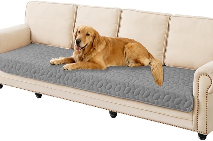 Ameritex Waterproof Pet Bed Cover Anti-Slip Dog Bed Blanket for Sofa and Furniture Waterproof New Pattern Design (Lightgrey, 30x90 Inch (Pack of 1))