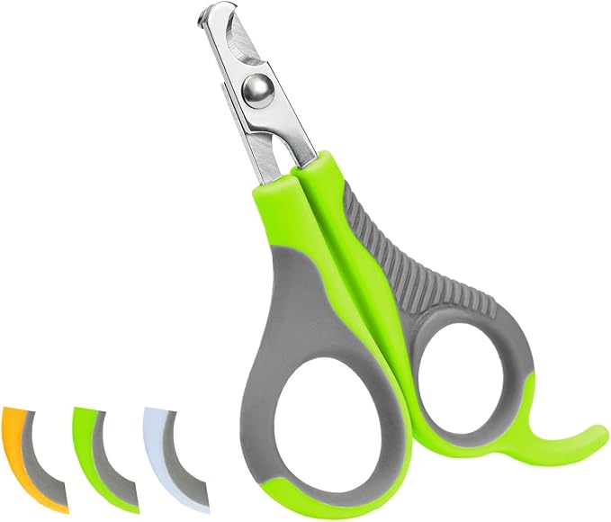 WePet Pet Nail Clippers U07.2, Professional Claw Trimmer, Scissor for Cats, Puppies, Kittens, Hamsters, Rabbits and Small Animals, Sharp, Safe, Small, Green/Grey