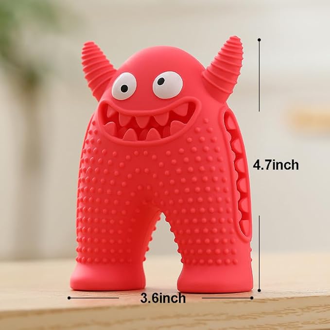 LOS ANDES Squeaky Dog Toys for Medium Small Dogs, Cute Monster Pet Toy, Silicone Toy with Interactive Squeaker to Kill Boring Time