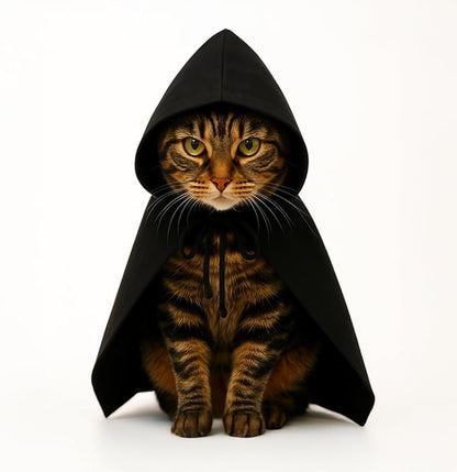 CRYO BOX Black Bat Cat Cloak and Costume, Funny Bat Mask Cloak, Halloween, Clothes and Accessories for Cats