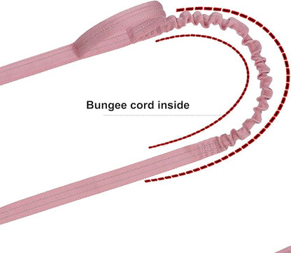 ICEFANG Tactical Dog Leash,K9 Training Walking Bungee Lead with 2 Control Handle,Heavy Duty Quick Release Metal Clasp,for Medium Large Breed (Pink, 6 FT)