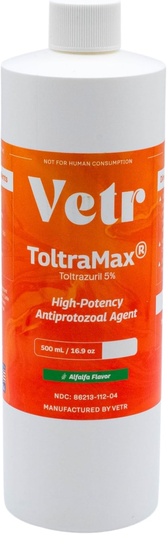 ToltraMax Toltrazuril 5.0% for Horses, Dogs, Cats, 500mL/16.9 Ounce, for Non-Food Chain Animals, Alfalfa