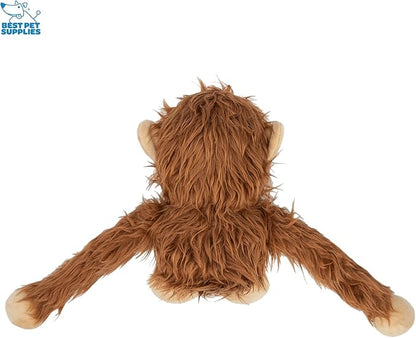 Best Pet Supplies Interactive Squeaky Dog Chew Toy, Ideal Dog Toys for Chewers, Small, Medium & Large Dogs, and Fetch Lovers - O-Hug-Atan (Brown), Large