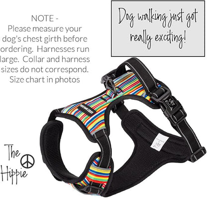Lucky Love Dog Harness, Easy to Walk, No Pull Dog Harness, Adjustable Custom Fit (Hippie, Medium)