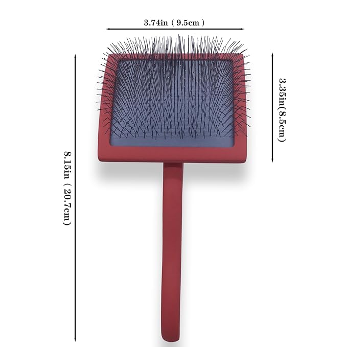 Big slicker brush for large dogs - Dog Brush for Shedding & Long Hair Cats Tool: Thick Coat Daily Care Painless Mat Remover Trusted by Pet Owners" (red)