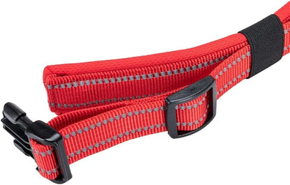 EXCELLENT ELITE SPANKER Reflective Dog Collar Classic Soft Padded Breathable Nylon Adjustable Pet Collar with Quick Release Buckle for Boy Girl Male Female Small Medium Large Dogs Training(Red-XL)