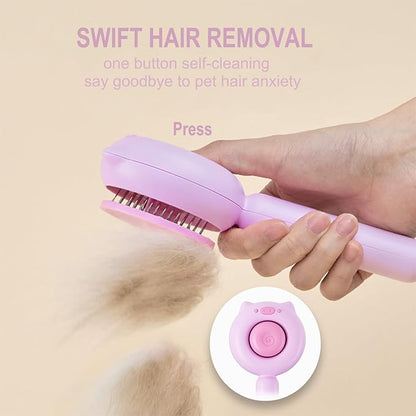 VIOJOJO Cat Brush Dog brushes with Release Button for Shedding Grooming, fit for Long or Medium Haired Cats, Lightweight Skin Friendly Pet Brush Hair Removal Comb Brushes for Kitten