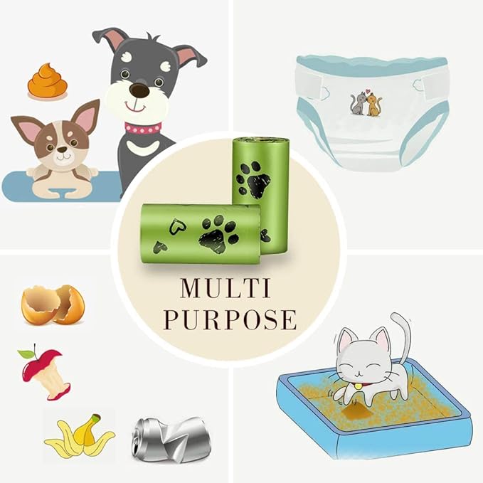 Dog Poop Bags Rolls: Leak-Proof Poo Bag with Dispenser – Large Unscented Poop Bags for Doggy Dogs (450 Count)- Green