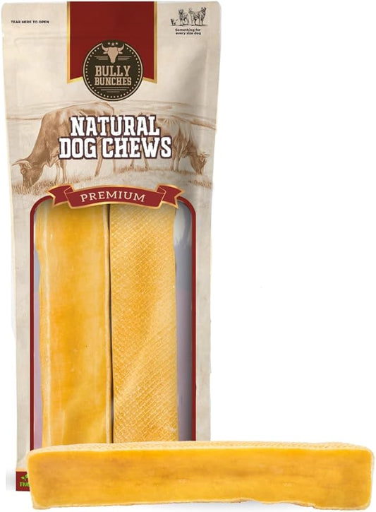 Bully Bunches Extra Large Authentic Yak Cheese Himalayan Chews for Large Dogs & Aggressive Chewers - All Natural Dog Treat Dental Chews, Made with Real Yak Milk - Lactose & Rawhide Free (2 PK)