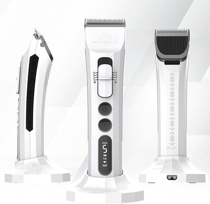 Kenchii Flash Dog Clippers for Grooming 4-in-1 Digital Cordless Cat & Dog Grooming Clipper for Pet Care, Precision Pet Grooming Trim, Shape, and Style Effortlessly, White