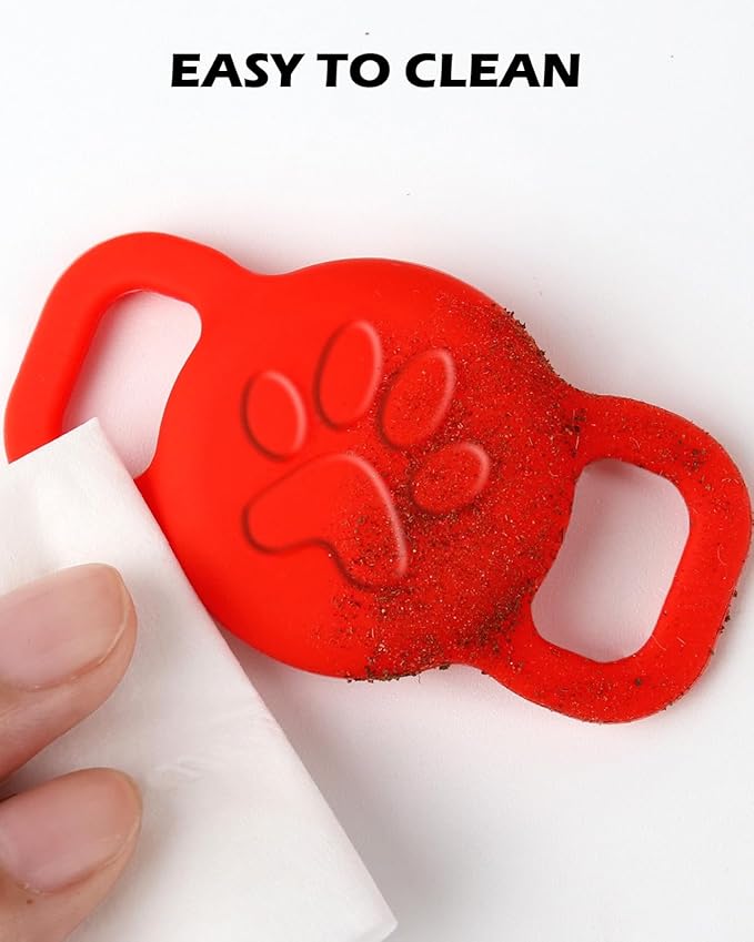 Dynmeow Dog Cat Collar Holder Compatible with Airtag, Anti-Lost Silcione Holder for 3/8 and 5/8 Inch Wide Collars, Red, S(1 Pack)