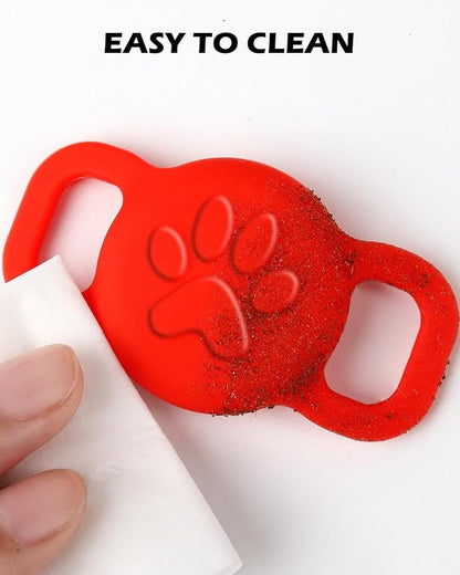 Dynmeow Dog Cat Collar Holder Compatible with Airtag, Anti-Lost Silcione Holder for 3/8 and 5/8 Inch Wide Collars, Red, S(1 Pack)