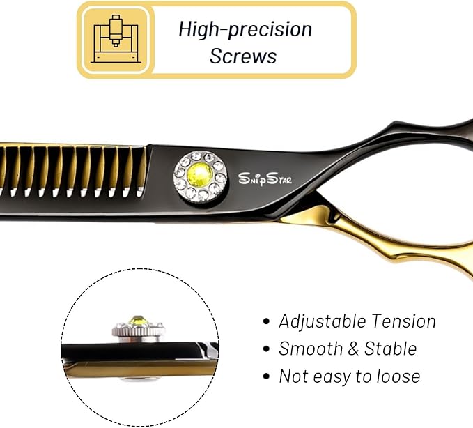 7.5in 25° Curved Thinning Shears for Dog Grooming Scissors, High-end Dog Trimming Scissors, 35 Teeth Chunker, Japan VG10 Steel Sharp, Ergonomic Professional Pet Shears for Dogs Cats Face Paws Groomer