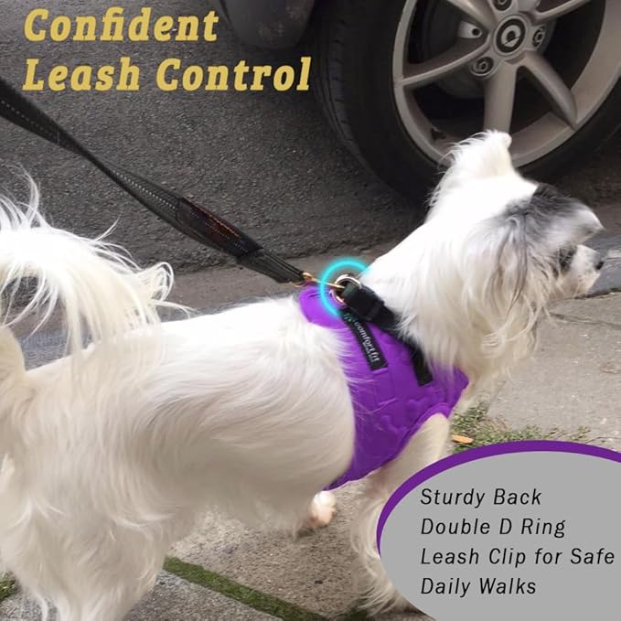 Comfort Fit Dog Harness No Pull with Adjustable Buckles Soft Padded Reflective Choke Step-in Pet Vest with Easy Control Handle for Small Medium Large Dogs & Puppies for Walking Running Training