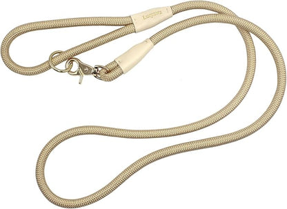 Lobster Snap Pet Leash 5FT, Special Strong Nylon Rope Dog Leash, Solid Color Rope Dog Lead for All Breeds (Gold, 5ft *10mm)
