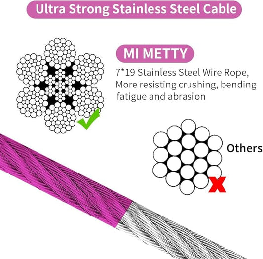 Tie Out Cable for Dog,50FT Dog Leads with Swivel Hook and Shock Spring,Heavy Duty Tie Out Cable for Large Dogs Up to 125lbs,Durable Dogs Runner Tether Line for Outdoor,Yard