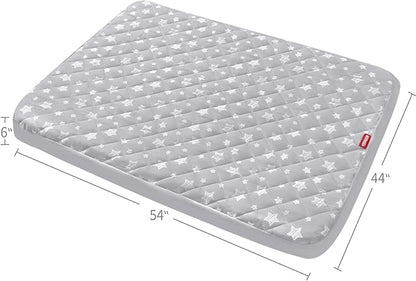 Waterproof Dog Bed Covers Replacement Washable Pet Hair Easy to Remove, Noiseless Quilted Puppy Pet Bed Cover Lovely Grey Star Print 44x54 Inches, for Dog/Cat, Cover Only