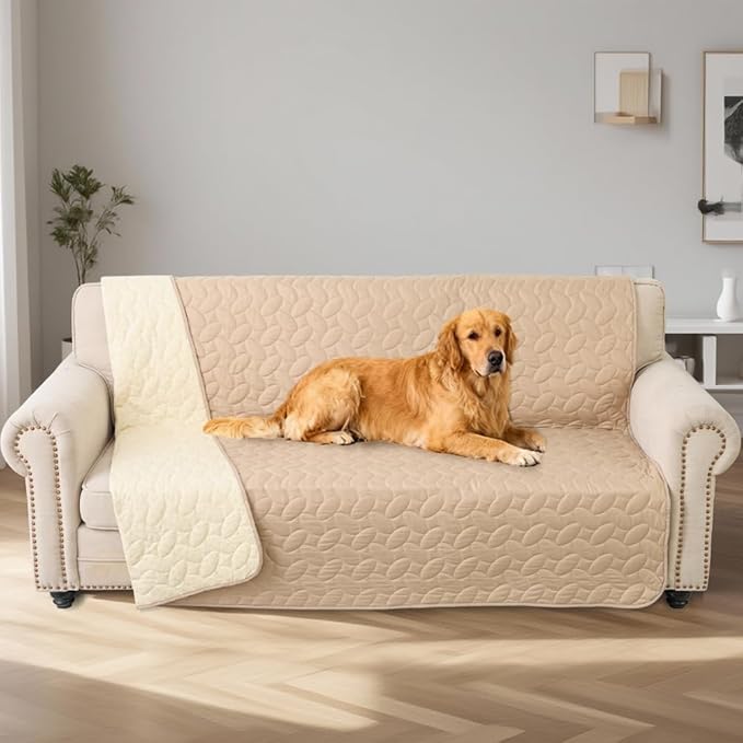 Ameritex Pet Bed Cover Dog Bed Blanket for Sofa and Furniture Waterproof New Pattern Design (40x50 Inch, Beige)