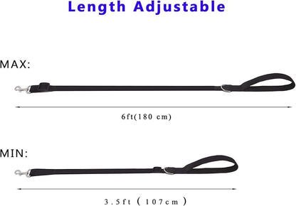 6FT Adjustable Dog Leash, Nylon Dog Leashes for Medium Large Dogs (Blue)
