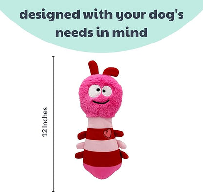 Huxley & Kent Funny Dog Toy w/Squeaker – Power Plush Squeaky Dog Toys for Small, Medium & Large Dogs – Soft Stuffed Animal for Indoor Play & Fetch - Fur Bug, One Size