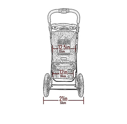 Pet Gear No-Zip Jogger Pet Stroller for Cats/Dogs, Zipperless Entry, Airless Tires, Easy One-Hand Fold, Cup Holder + Storage Basket, Navy