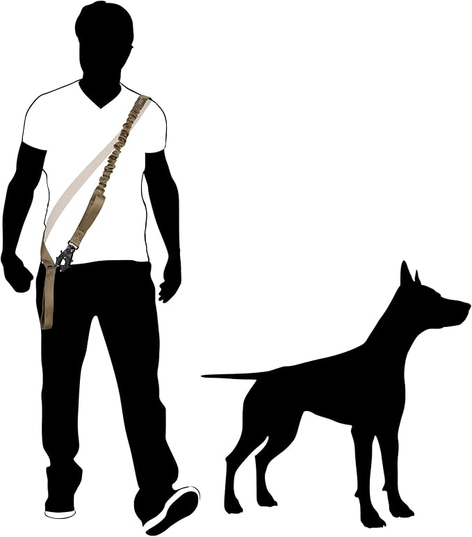 ICEFANG Tactical Dog Leash,K9 Training Walking Bungee Lead with 2 Control Handle,Heavy Duty Quick Release Metal Clasp,Hands Free D-Ring for Medium Large Dogs (6ft,Reflective Black)