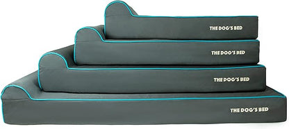 The Dog’s Bed Orthopedic Headrest Dog Bed Large Grey/Blue, Memory Foam, Pain Relief for Arthritis, Hip & Elbow Dysplasia, Post Surgery, Lameness, Waterproof Washable Cover, Veterinary Approved