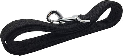 TAIAN 4FT/5FT/6FT Strong Dog Leash, Nylon Dog Leashes for Small Medium Large Dogs (Black, 1 in x 15 ft)